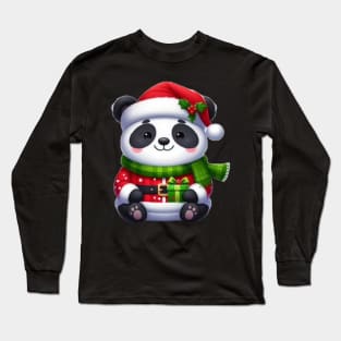 Panda merry christmas Long Sleeve T-Shirt